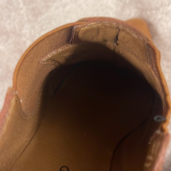 LUCKY BRAND JOELLE WESTERN BOOTIE Size 10, block heal, heal pull tab, brown - Picture 7 of 14
